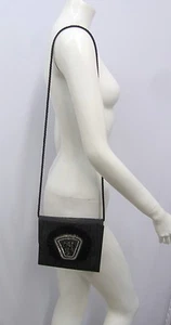 VINTAGE GINO ALDROVANDI HANDTASCHE CLUTCH SCHWARZ MOIRÉ KYSTALLE SAMT PERLEN KUNST ZUM TRAGEN - Bild 1 von 8