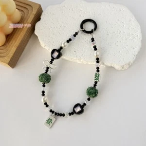 1pcs Alloy Key Chain Handmade Beaded Cell Phone Pendant Beads Key Charm Decor - Picture 1 of 8