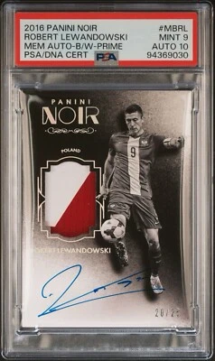 2016-17 Panini Noir Patch-Prime #MC-RL Robert Lewandowski 🇵🇱 PSA 10 Autograph! - Image 1 of 4