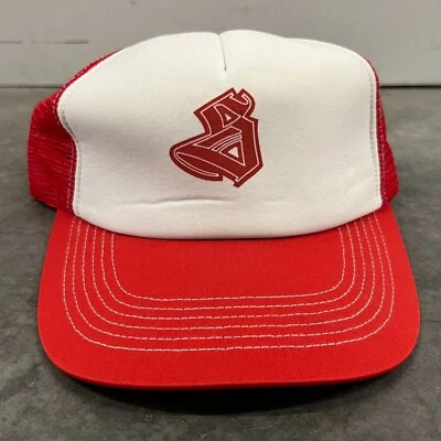 Stussy 5 Panel Trucker Hat Mens Red White Foam Mesh Adjustable Snapback Cap - Image 1 of 4