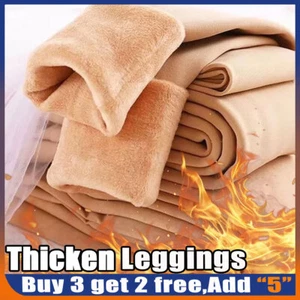Women Ladies Winter Stretchy Thick Warm Thermal Fleece Lined Tights Waist Pants - Picture 1 of 21