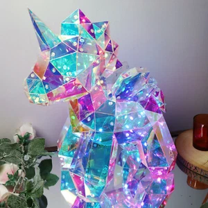 Interactive LED Unicorn Holographic Multi Coloured RGB Night Light Up USB App - Picture 1 of 4