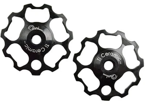 OMNI Racer Ti Ceramic Derailleur Pulleys 11 speed Dura Ace Ultegra XTR: BLACK - Picture 1 of 7