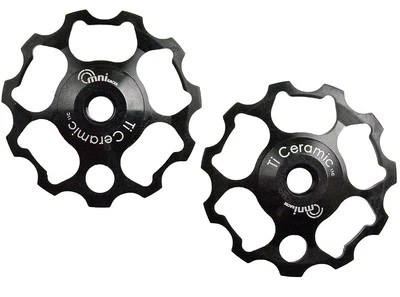 Poleas de desviador de cerámica OMNI Racer Ti 11 velocidades Dura Ace Ultegra XTR: NEGRO Foto 1 de 4