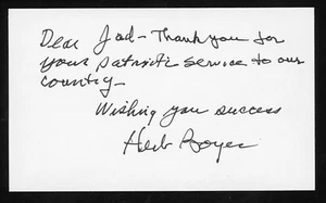 Herbert Beyer Member National Inventors Hall of Fame Signed 3x5 Card E26699 - Picture 1 of 1
