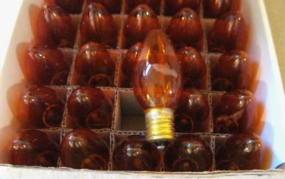 C7 Bombillas de Repuesto para Cadena Luces Bombilla Halloween Naranja Dorado Vidrio 25 PC PK Foto 1 de 3