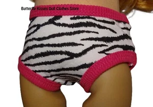 ZEBRA & HOT PINK TRIM PANTIES UNDERWEAR 18 IN DOLL CLOTHES FOR AMERICAN GIRL - Picture 1 of 1