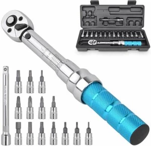 Juegos de llaves dinamométricas Drive Click de 1/4 de pulgada 72 dientes 1-25NM Kit de herramientas de reparación de bicicletas - Imagen 1 de 29