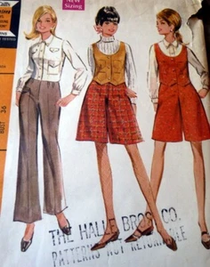 *LOVELY VTG 1960s SKIRT PANTS PANTSKIRT & VEST McCALLS Sewing Pattern 14/36 - Picture 1 of 1
