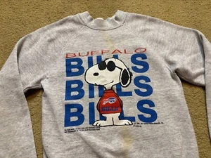 Vintage 1980s 1990s Buffalo Bills Football Snoopy Made in USA Sweatshirt Youth L - Picture 1 of 10