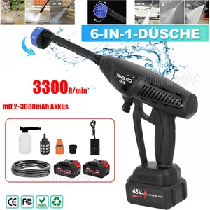 Akku Hochdruckreiniger 2 Akkus Auto Mobiler Druckreiniger Spritzpistole 6IN1 - Bild 1 von 14