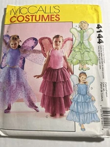 UNCUT McCalls Pattern 4144 Childs 2 Pc Fairy Costume 3 4 5 6 7 8 Wings Tiered - Picture 1 of 2