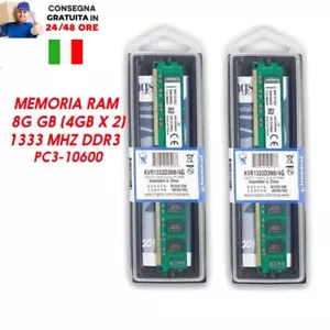 Kingston 8GB (4GB x 2) KVR1333d3n9 RAM 1333MHz DDR3 Non-ECC PC3-10600 - Picture 1 of 1