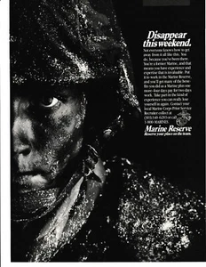 Marine Reserve Print Ad 1990 Soldier In The Rain - Picture 1 of 1