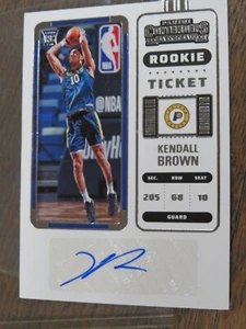 Boleto de baloncesto automático 2022-23 Panini Contenders #152 Kendall Brown - Imagen 1 de 5