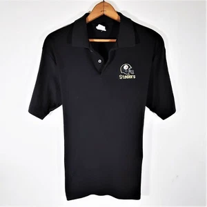Vintage 80s Garan Pittsburgh Steelers Polo Shirt 1980s Single Stitch Retro NFL L - Picture 1 of 12