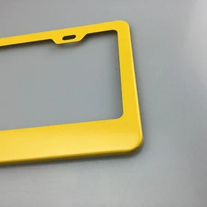 Powder Coated Yellow Cadillac Ford Vw Stainless Steel License Plate Frame Holder - Picture 1 of 7