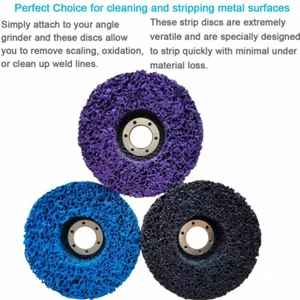 3Pc 4-1/2"x7/8" Poly Strip Disc Wheel Paint Rust Removal Clean For Angle Grinder - Picture 1 of 12