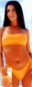 Jelly Swimwear - Bandau Med Top and Tie Side Lg Orange Swimsuit - Picture 1 of 4