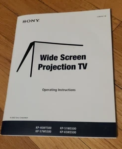 Sony Wide Screen Projection TV Bedienungsanleitung Bedienungsanleitung KP-46WT500 - Bild 1 von 2