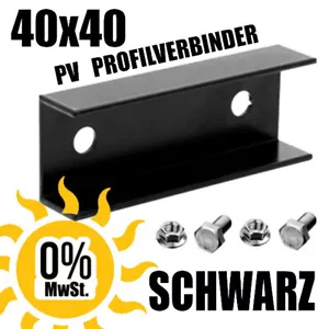 Profilverbinder für 40x40 PV Solar Aluprofil Schienenverbinder C-Verbinder L-120 - Bild 1 von 13