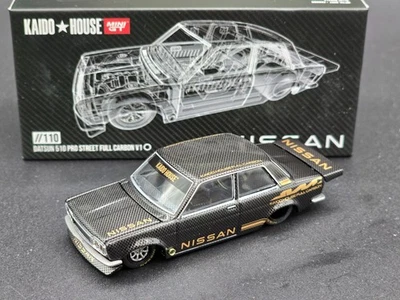 MINI GT Kaido House Datsun 510 Pro Street Full Carbon V1 KHMG110 - image 1 of 2