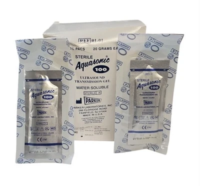 Parker REF 01-01 Aquasonic 100 Ultrasound Gel, 20gr, 24 Ct/Box 04-2029 - Image 1 of 2