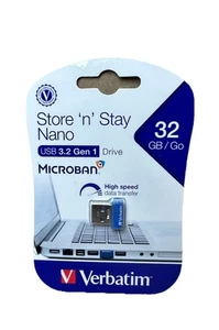 Verbatim 32GB Store 'n' Stay Nano USB 3.2 Gen 1 Flash Drive 32GB, Blue - Picture 1 of 5