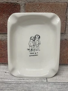 Posacenere vintage anni 50 RISQUE metà secolo "Oh c'è una differenza" - Foto 1 di 6