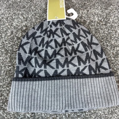 Michael Kors Gris MK Logo Sombrero Puños Invierno Gorro Acrílico 537988C ENVÍO GRATUITO Foto 1 de 4