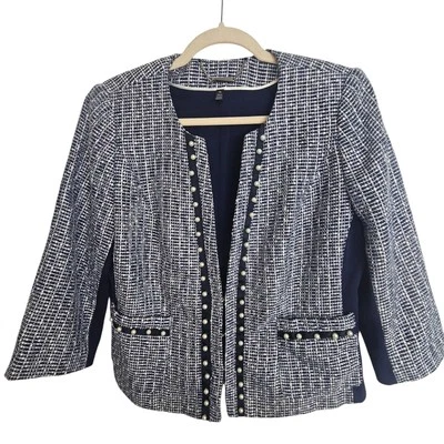 Blazer corto White House Black Market para mujer 10 azul Blazer chaqueta para mujer Foto 1 de 4