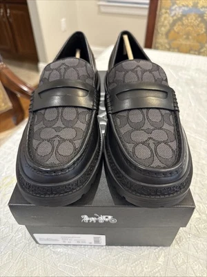 Mocasín Coach Cooper para hombre con jacquard exclusivo negro talla 9,5d Foto 1 de 4