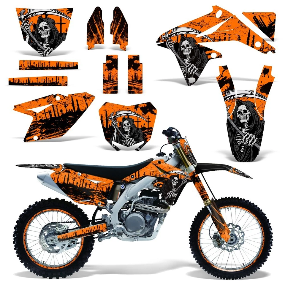 Graphic Stickers +#PLT/RIM Decals For Suzuki RMZ450 2008-2017 REAPER 2 O - Imagem 1 de 2