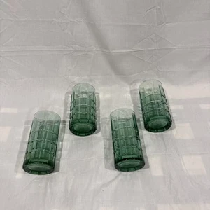 Set of 4 Anchor Hocking Tartan Green Iced Tea Glasses Tumblers 16 OZ - Picture 1 of 10