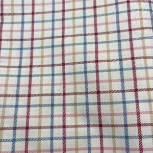 Red Blue & Gold Plaid Upholstery Drapery Fabric Cotton Blend 56” X 3 Yards - Picture 1 of 5