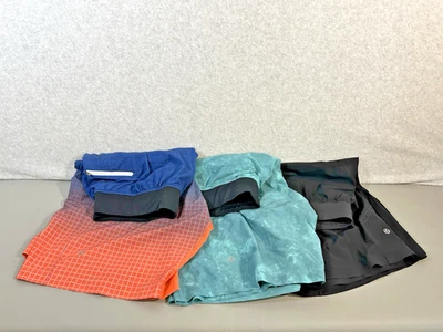 Lululemon SZ 33-34” LOT Of 3 Athletic Workout Gym Shorts Linerless - Image 1 of 4