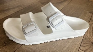 Birkenstock Arizona Made in Germany Rubber White Men's Slides Size 45 US 12 - Picture 1 of 5