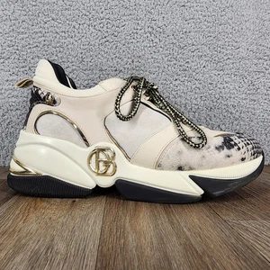 Baldinini EU 40 Beige Piel de Serpiente Cuero Borde Grueso Plataforma Moda Tenis - Imagen 1 de 9