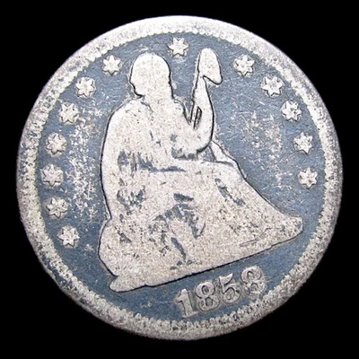 Cuarto de plata libertad sentada 1858 ---- Bonita moneda ---- #240M Foto 1 de 3