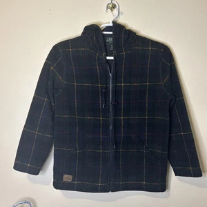Lauren Ralph Lauren Mantel Jacke Damen Small Glen Plaid Fleece ungefüttert Freizeit - Bild 1 von 15
