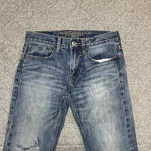 American Eagle Denim Jeans Mens Size 28x29 Blue Slim Straight Medium Wash - Picture 1 of 11