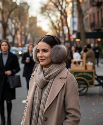 Наушники-вкладыши Kate Spade New York с бантом из искусственного меха - Изображение 1 из 4