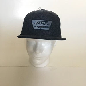 Vans Hat Cap Snap Back Adult OS Gray CA NY Since 1966 Herringbone Skater HipHop - Picture 1 of 11