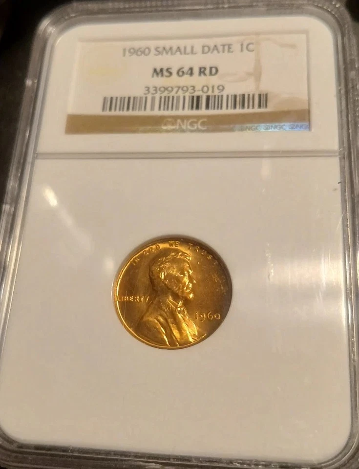 Semi Key 1960  Small Date Cent Lincoln, Memorial Ngc Reverse NGC MS-64 Rd  Gem - Image 1 of 4