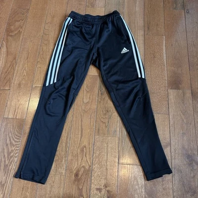 Boys Adidas ClimaCool Track Pants Ankle Zippers Black White sz M (11-12Y) - Image 1 of 4