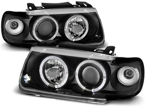 headlights for VW POLO 6N 1994 1995 1996-1999 hatchback angel eyes black LHD - Picture 1 of 1