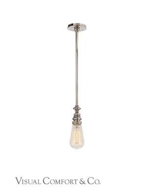 Visual Comfort Boston Pendant, SL5125PN - Shadeless with Sloped Ceiling Adapter - Image 1 of 4