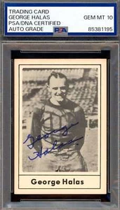 George Halas Gem Mint 10 PSA DNA Signed 1977 Touchdown Club Autograph - Picture 1 of 1