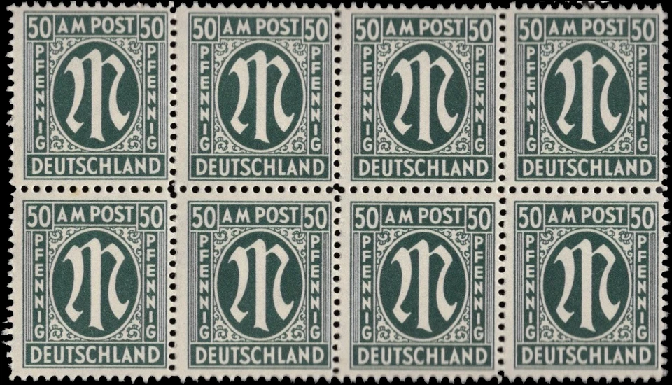 SAVOYSTAMPS - Germany-Allied Issued Occupational Post WWll-50 P-Block of 8- MINT - Image 1 of 1