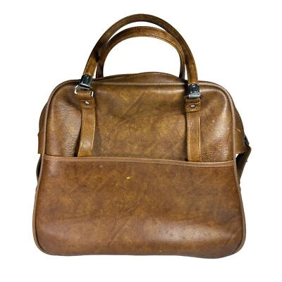 Bolsa de equipaje vintage American Tourister Escort de mano cuero sintético marrón SIN LLAVE Foto 1 de 4